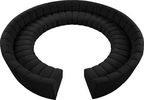 Calais Black Boucle Fabric 12pc. Modular Sectional PC