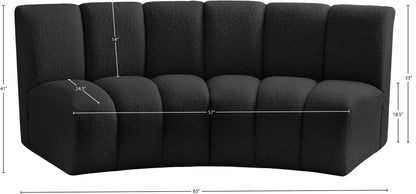 Calais Black Boucle Fabric 2pc. Modular Sectional PC