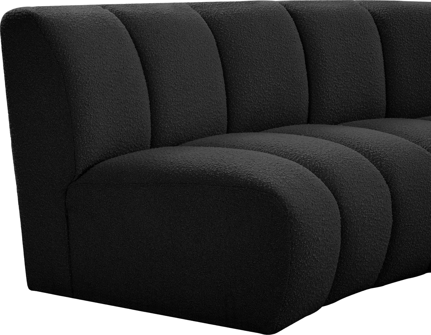 calais black boucle fabric 2pc. modular sectional pc