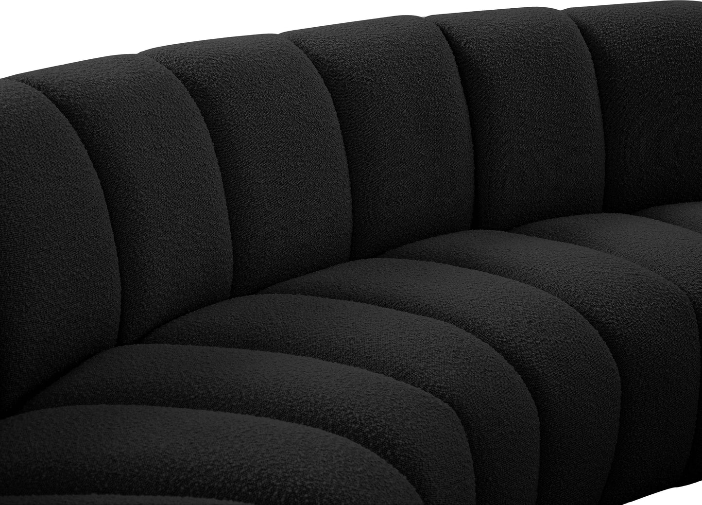 calais black boucle fabric 2pc. modular sectional pc