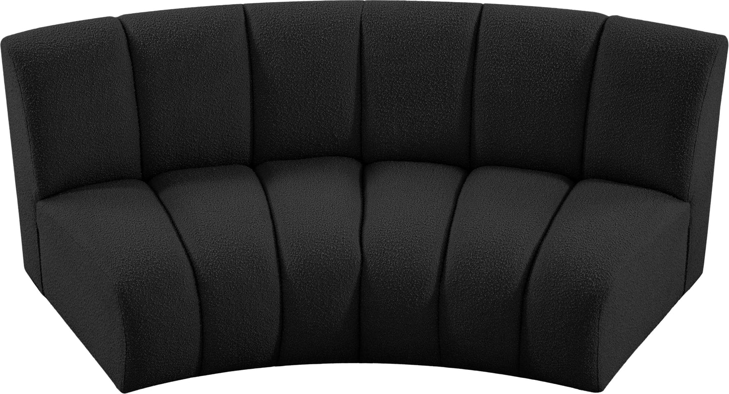 calais black boucle fabric 2pc. modular sectional pc