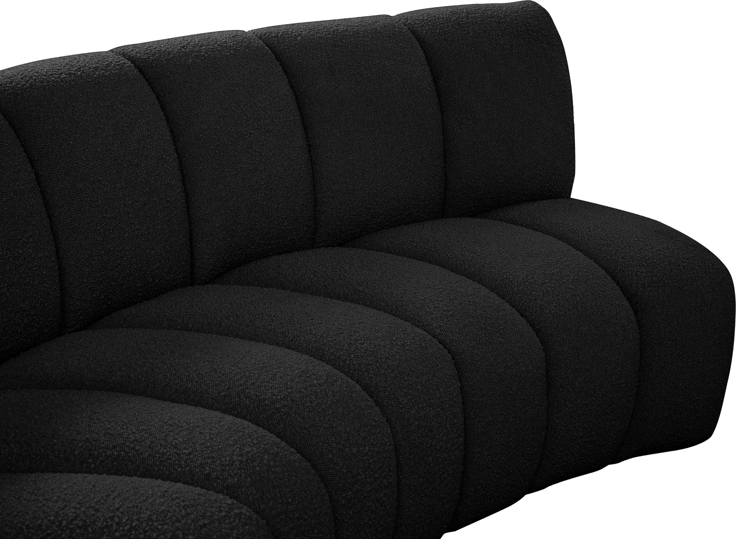 calais black boucle fabric 2pc. modular sectional pc