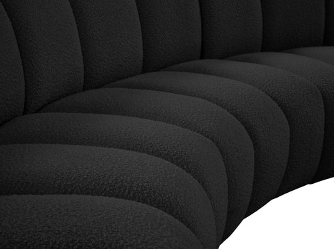 Calais Black Boucle Fabric 3pc. Modular Sectional PC
