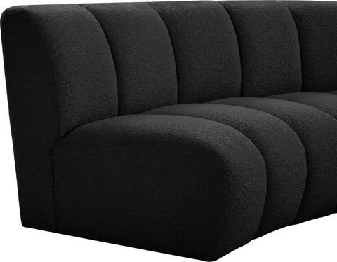 Calais Black Boucle Fabric 6pc. Modular Sectional PC
