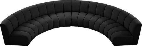 Calais Black Boucle Fabric 6pc. Modular Sectional PC