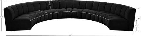 Calais Black Boucle Fabric 7pc. Modular Sectional PC