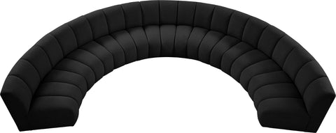 Calais Black Boucle Fabric 7pc. Modular Sectional PC