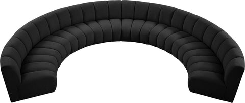 Calais Black Boucle Fabric 8pc. Modular Sectional PC