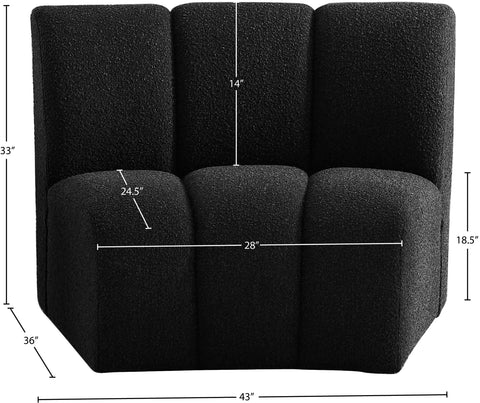 Calais Black Boucle Fabric Modular Chair C