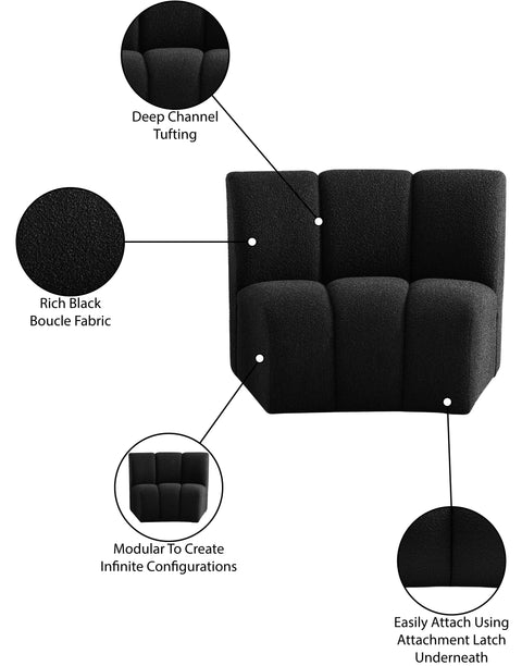 Calais Black Boucle Fabric Modular Chair C