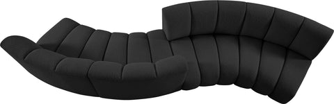 Calais Black Boucle Fabric 4pc. Modular Sectional S4PC