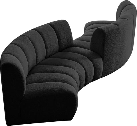 Calais Black Boucle Fabric 4pc. Modular Sectional S4PC