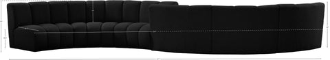 Calais Black Boucle Fabric 6pc. Modular Sectional S6PC