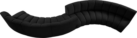 Calais Black Boucle Fabric 6pc. Modular Sectional S6PC