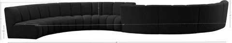 Calais Black Boucle Fabric 8pc. Modular Sectional S8PC