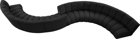 Calais Black Boucle Fabric 8pc. Modular Sectional S8PC