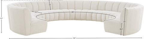 Calais Cream Boucle Fabric 10pc. Modular Sectional PC