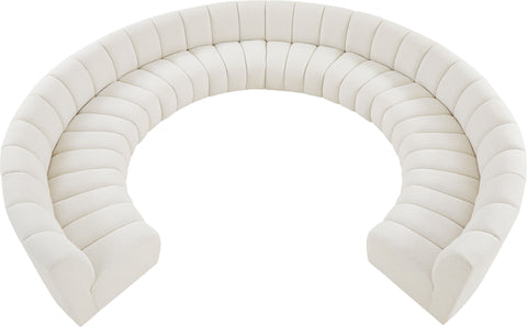 Calais Cream Boucle Fabric 10pc. Modular Sectional PC