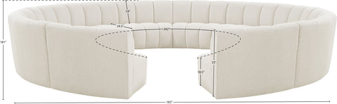 Calais Cream Boucle Fabric 12pc. Modular Sectional PC