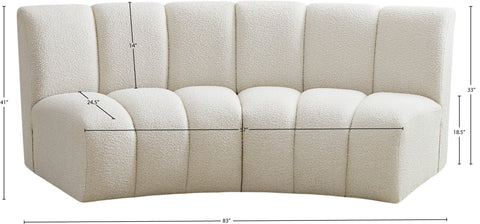 Calais Cream Boucle Fabric 2pc. Modular Sectional PC