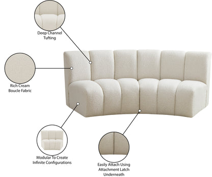 Calais Cream Boucle Fabric 2pc. Modular Sectional PC