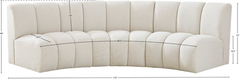 Calais Cream Boucle Fabric 3pc. Modular Sectional PC