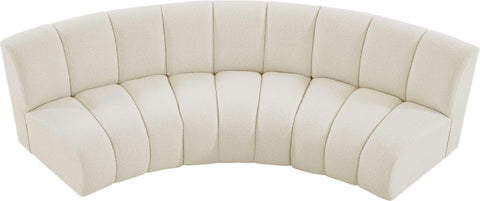 Calais Cream Boucle Fabric 3pc. Modular Sectional PC