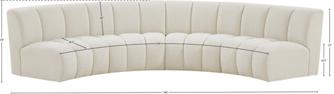 Calais Cream Boucle Fabric 4pc. Modular Sectional PC