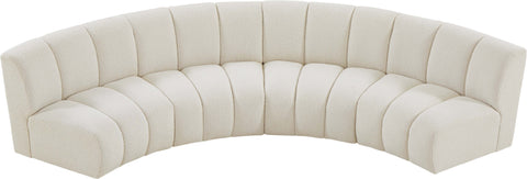 Calais Cream Boucle Fabric 4pc. Modular Sectional PC