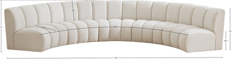 Calais Cream Boucle Fabric 5pc. Modular Sectional PC