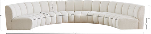 Calais Cream Boucle Fabric 6pc. Modular Sectional PC