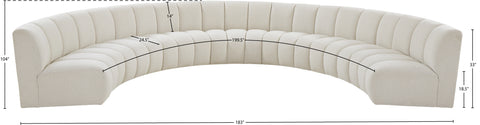 Calais Cream Boucle Fabric 7pc. Modular Sectional PC