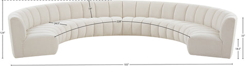 Calais Cream Boucle Fabric 8pc. Modular Sectional PC