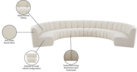 Calais Cream Boucle Fabric 8pc. Modular Sectional PC