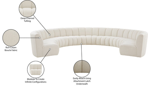 Calais Cream Boucle Fabric 9pc. Modular Sectional PC