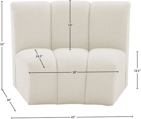 Calais Cream Boucle Fabric Modular Chair C
