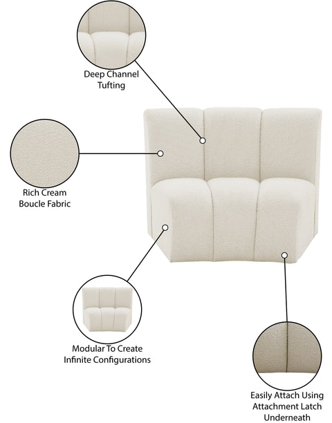 Calais Cream Boucle Fabric Modular Chair C