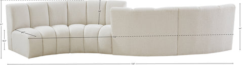 Calais Cream Boucle Fabric 4pc. Modular Sectional S4PC