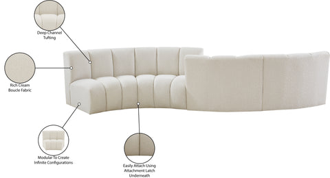 Calais Cream Boucle Fabric 4pc. Modular Sectional S4PC