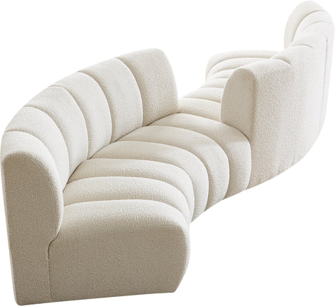 Calais Cream Boucle Fabric 4pc. Modular Sectional S4PC