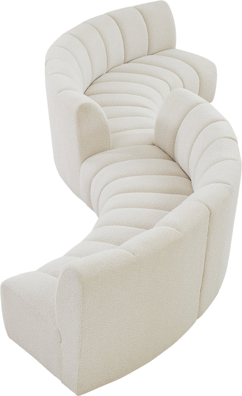 Calais Cream Boucle Fabric 6pc. Modular Sectional S6PC