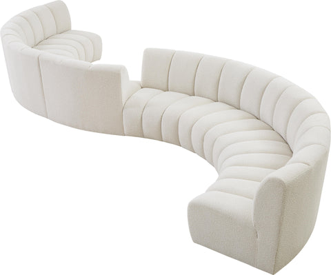 Calais Cream Boucle Fabric 8pc. Modular Sectional S8PC