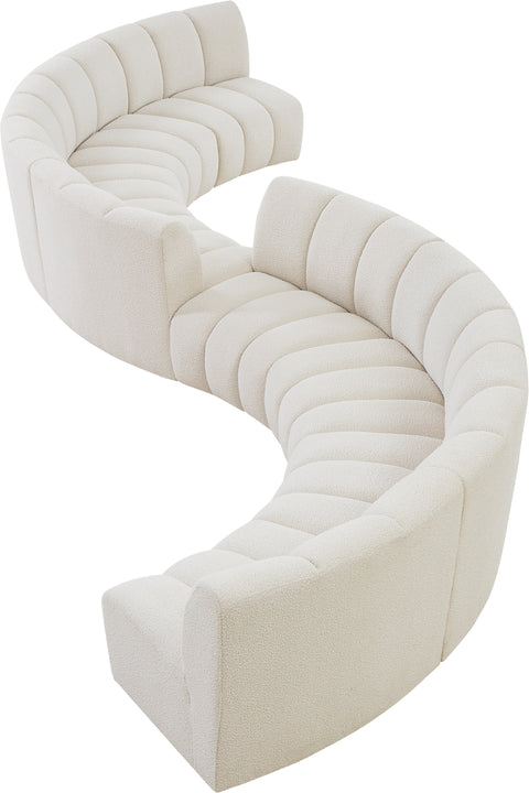 Calais Cream Boucle Fabric 8pc. Modular Sectional S8PC