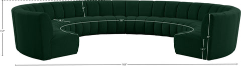 Calais Green Boucle Fabric 10pc. Modular Sectional PC
