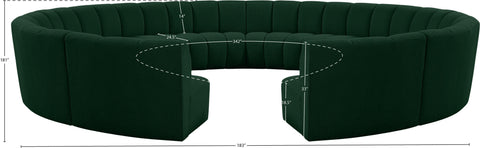 Calais Green Boucle Fabric 12pc. Modular Sectional PC