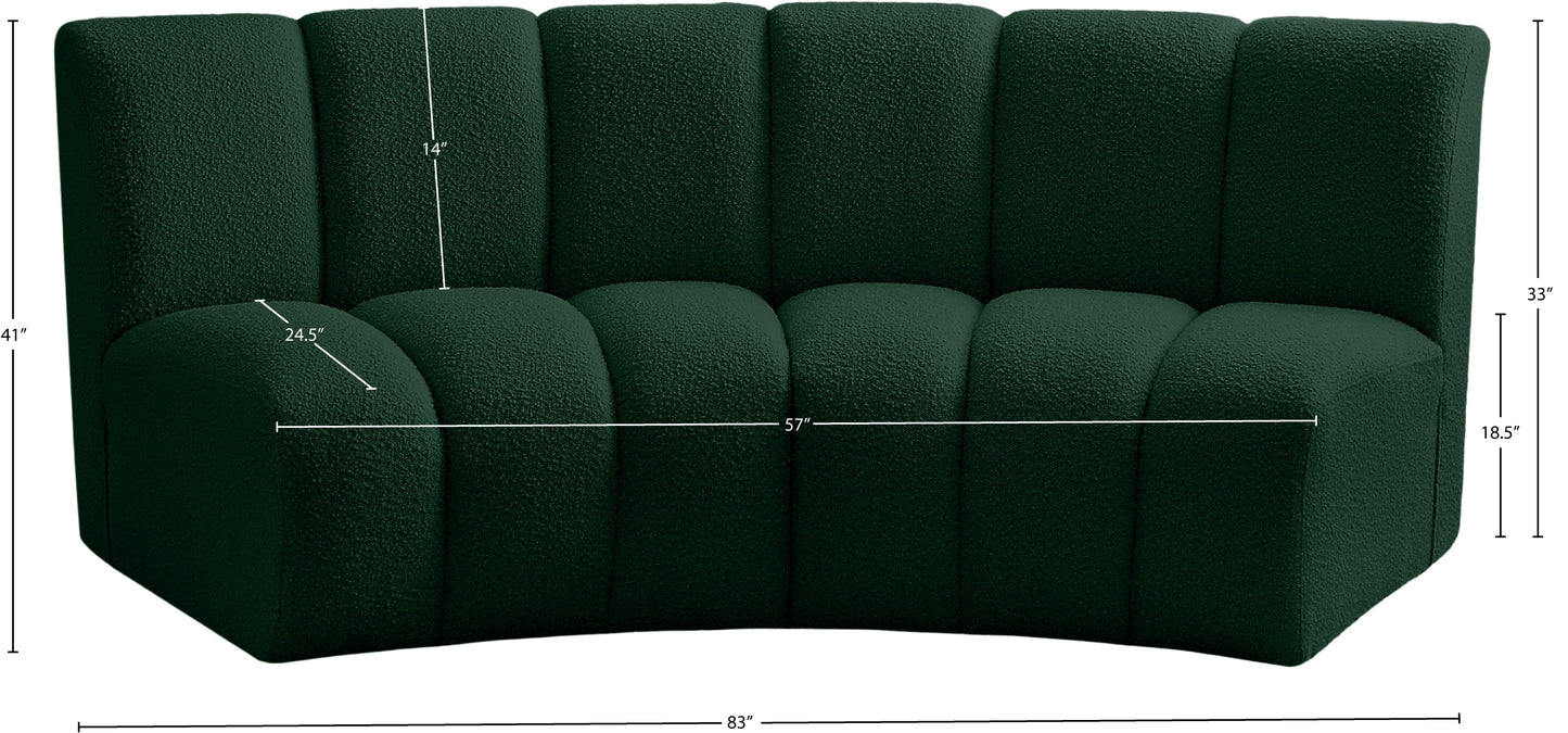 calais green boucle fabric 2pc. modular sectional pc