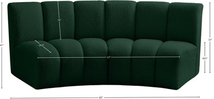 Calais Green Boucle Fabric 2pc. Modular Sectional PC