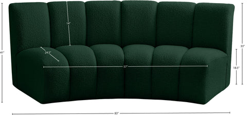 Calais Green Boucle Fabric 2pc. Modular Sectional PC