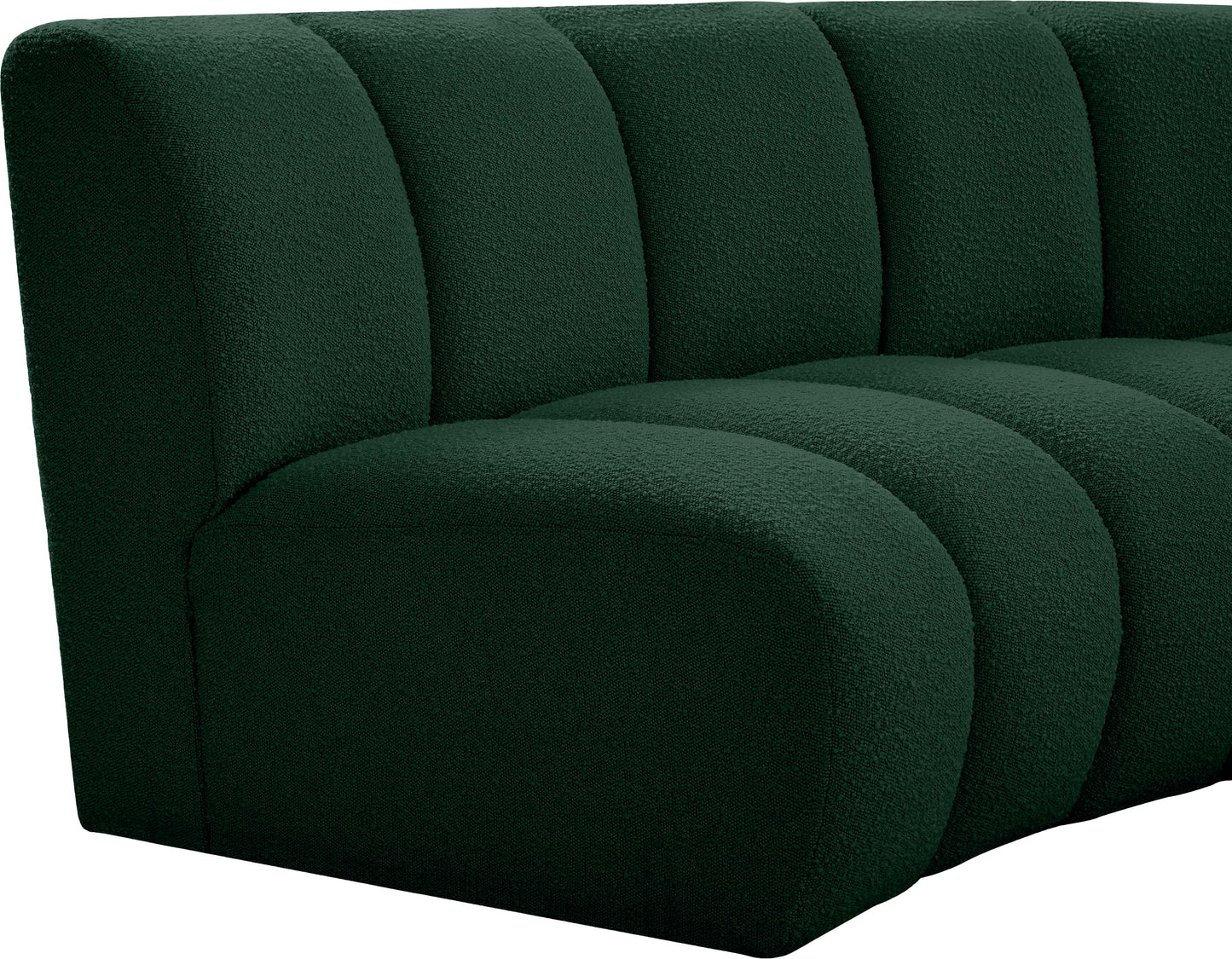 calais green boucle fabric 2pc. modular sectional pc