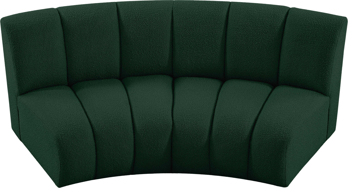 calais green boucle fabric 2pc. modular sectional pc